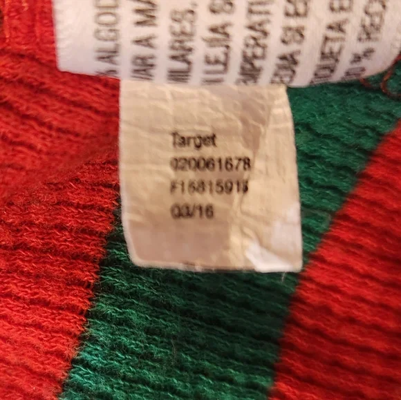 Target Red Green Striped Thermal One Piece Christmas Unisex Pajamas Size L (E10) - Picture 8 of 8